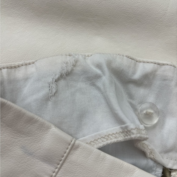 Free People Faux Leather Pant, Size 8, Straight Leg Winter White - Picture 6 of 10